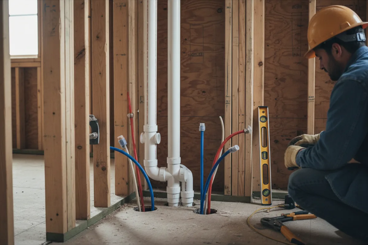 Drain and supply rough-in during Garbage Disposal Repair in Freistatt